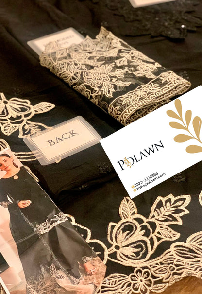 Embroidered Chiffon 3 Piece Unstitched Suit MBL-DW-EA25-67-BLACK - Party Wear