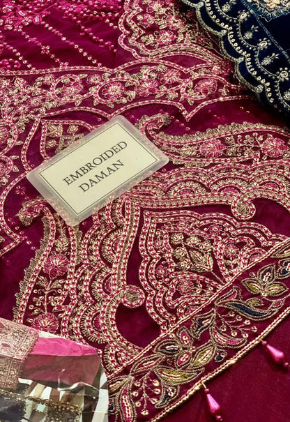 Embroidered Unstitched 3 Piece Silk Suit KO-RUBY - Party Wear