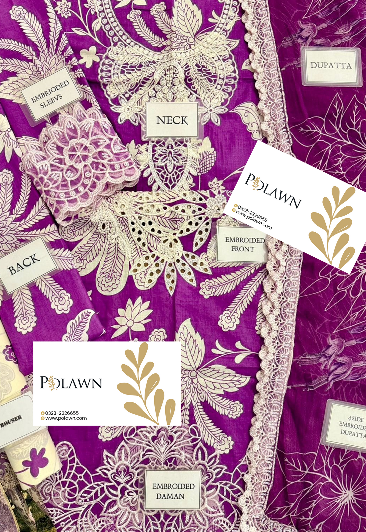 Embroidered Lawn 3 Piece Unstitched Suit ML-K-10 - Summer Collection