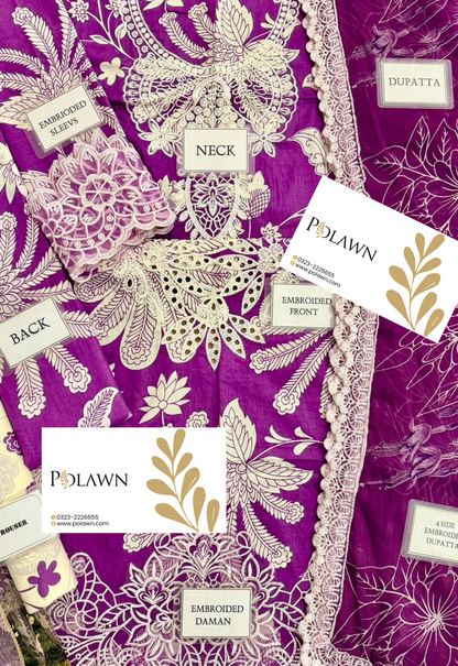 Embroidered Lawn 3 Piece Unstitched Suit ML-K-10 - Summer Collection