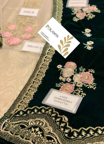 Embroidered Unstitched 3 Piece Organza Suit ZCV-D01-SARWANA-24 - Party Wear