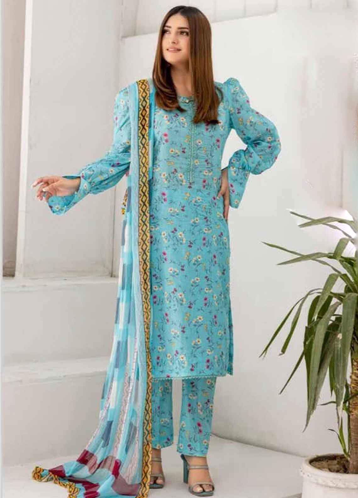 Printed Silk 3 Piece Unstitched Suit PL-CHAMEUSE-103-24 - Party Wear