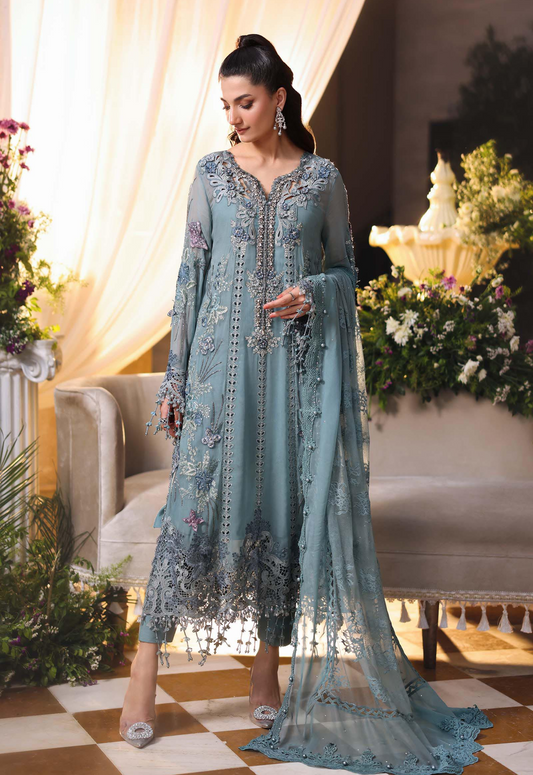 Embroidered Chiffon 3 Piece Unstitched Suit MBC-HU-MPC-26-106 - Party Wear