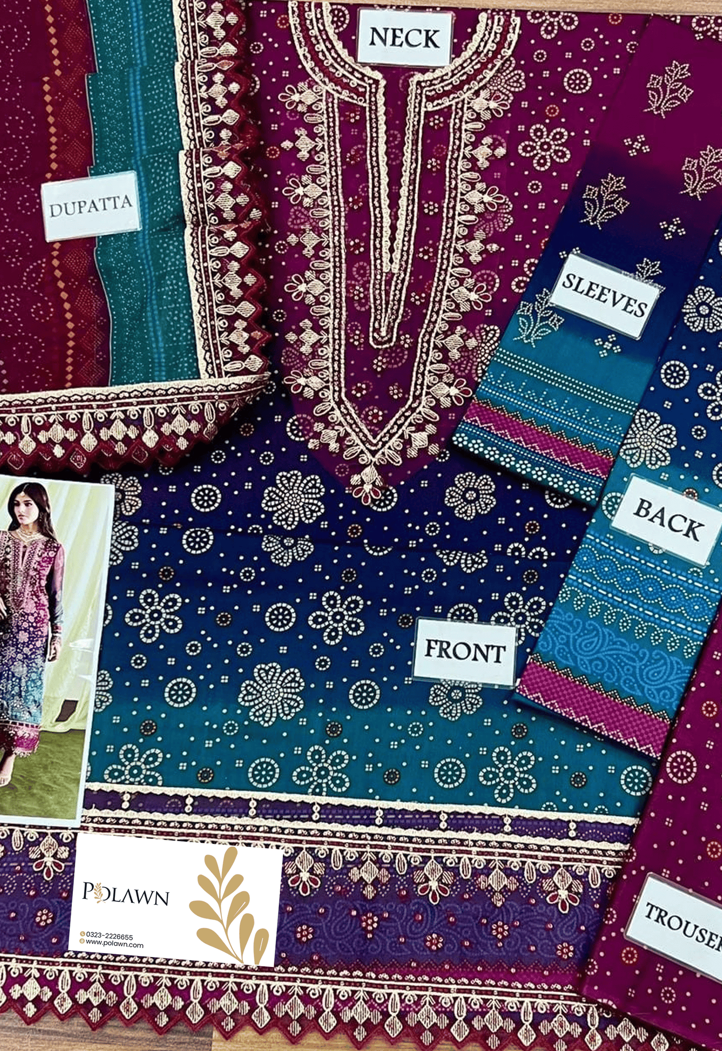 Embroidered Lawn 3 Piece Unstitched Suit NL-NP-700 - Summer Collection