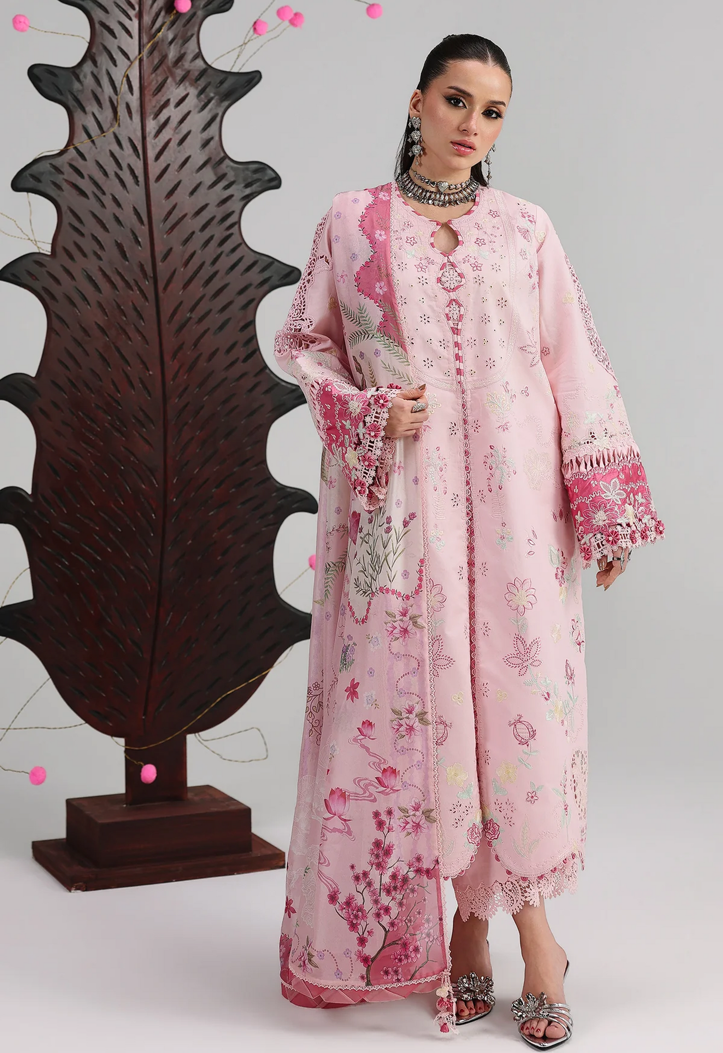 Embroidered Lawn 3 Piece Unstitched Suit QL-QFL-04-NORAH-26 - Summer Collection
