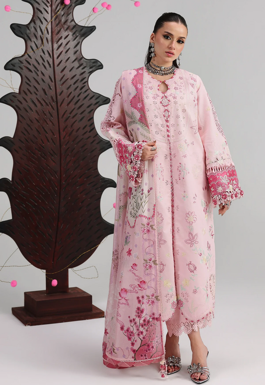 Embroidered Lawn 3 Piece Unstitched Suit QL-QFL-04-NORAH-26 - Summer Collection