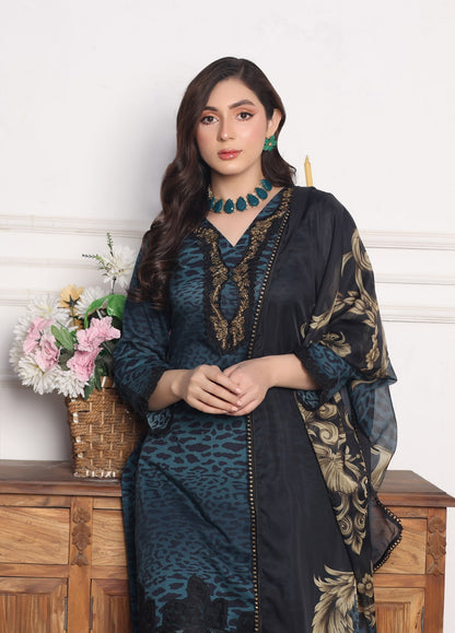 Heer By Polawn Embroidered Stitched 3 Piece Lawn Suit PD-24-104-B- Ready to Wear