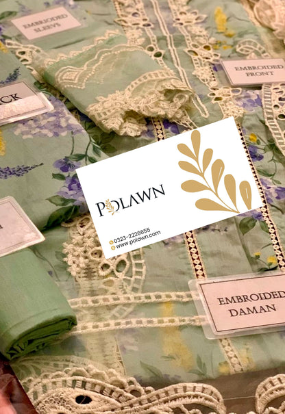 Embroidered Lawn 3 Piece Unstitched Suit CSSL-D03-B-25 - Summer Collection