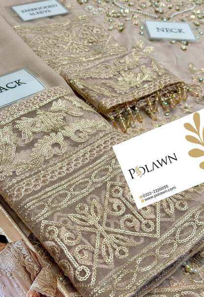 Embroidered Chiffon 3 Piece Unstitched Suit EAC-LAILA-25 - Party Wear