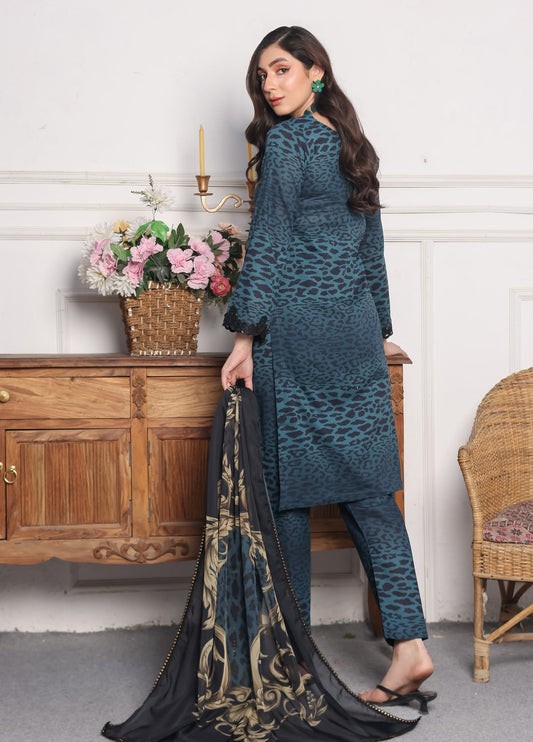 Heer By Polawn Embroidered Stitched 3 Piece Lawn Suit PD-24-104-B- Ready to Wear