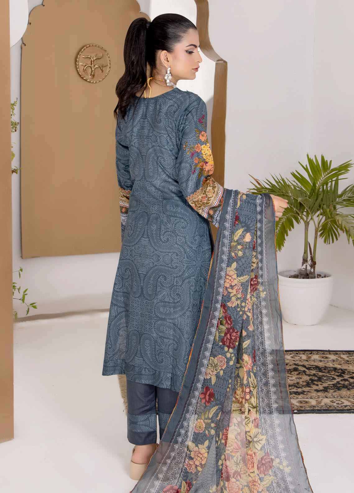 Naina By Polawn Embroidered Stitched 3 Piece Lawn Suit PD-24-602-B-Ready to Wear