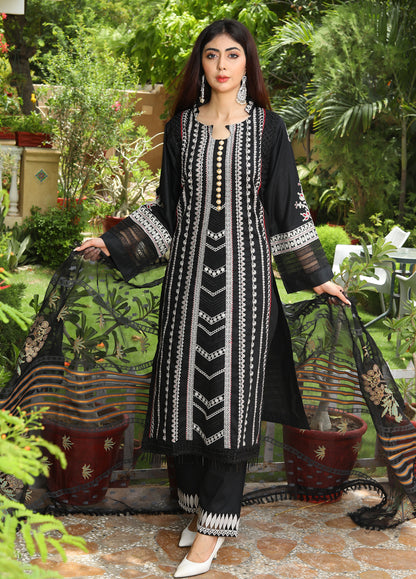 Embroidered Stitched 3 Piece Lawn Suit Design 602 Ready to Wear