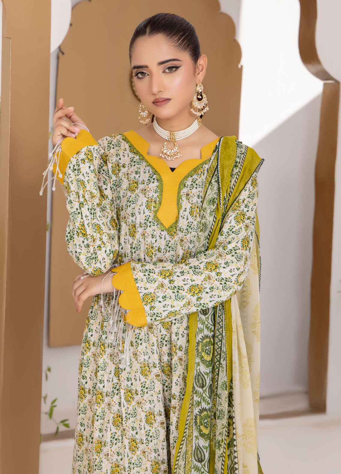 Naina By Polawn Embroidered Stitched 3 Piece Lawn Suit PD-24-603-A-Ready to Wear