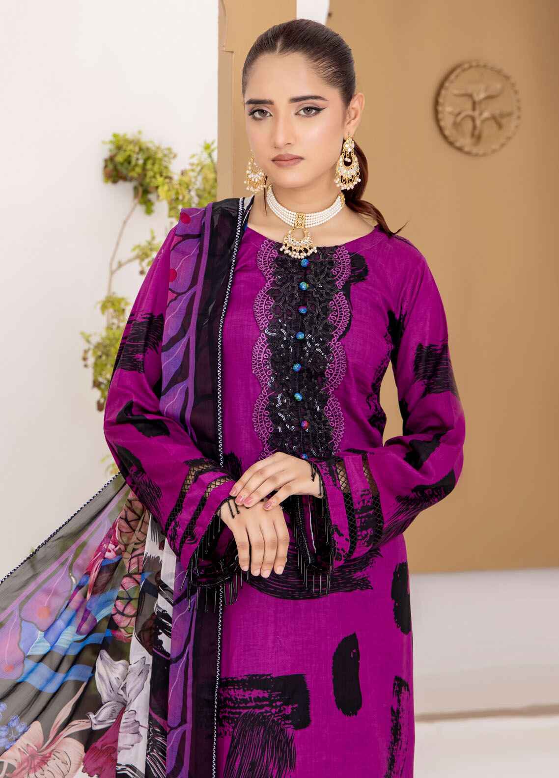 Naina By Polawn Embroidered Stitched 3 Piece Lawn Suit PD-24-604-B-Ready to Wear