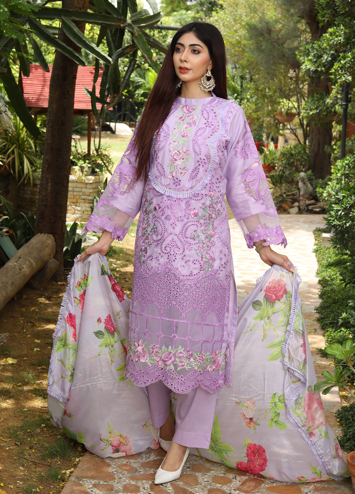 Embroidered Stitched 3 Piece Lawn Suit Design 604 Ready to Wear