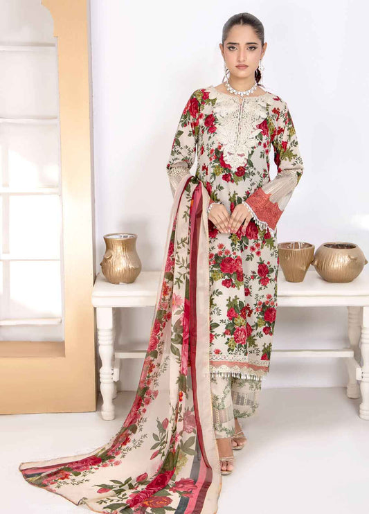 Naina By Polawn Embroidered Stitched 3 Piece Lawn Suit PD-24-605-B-Ready to Wear