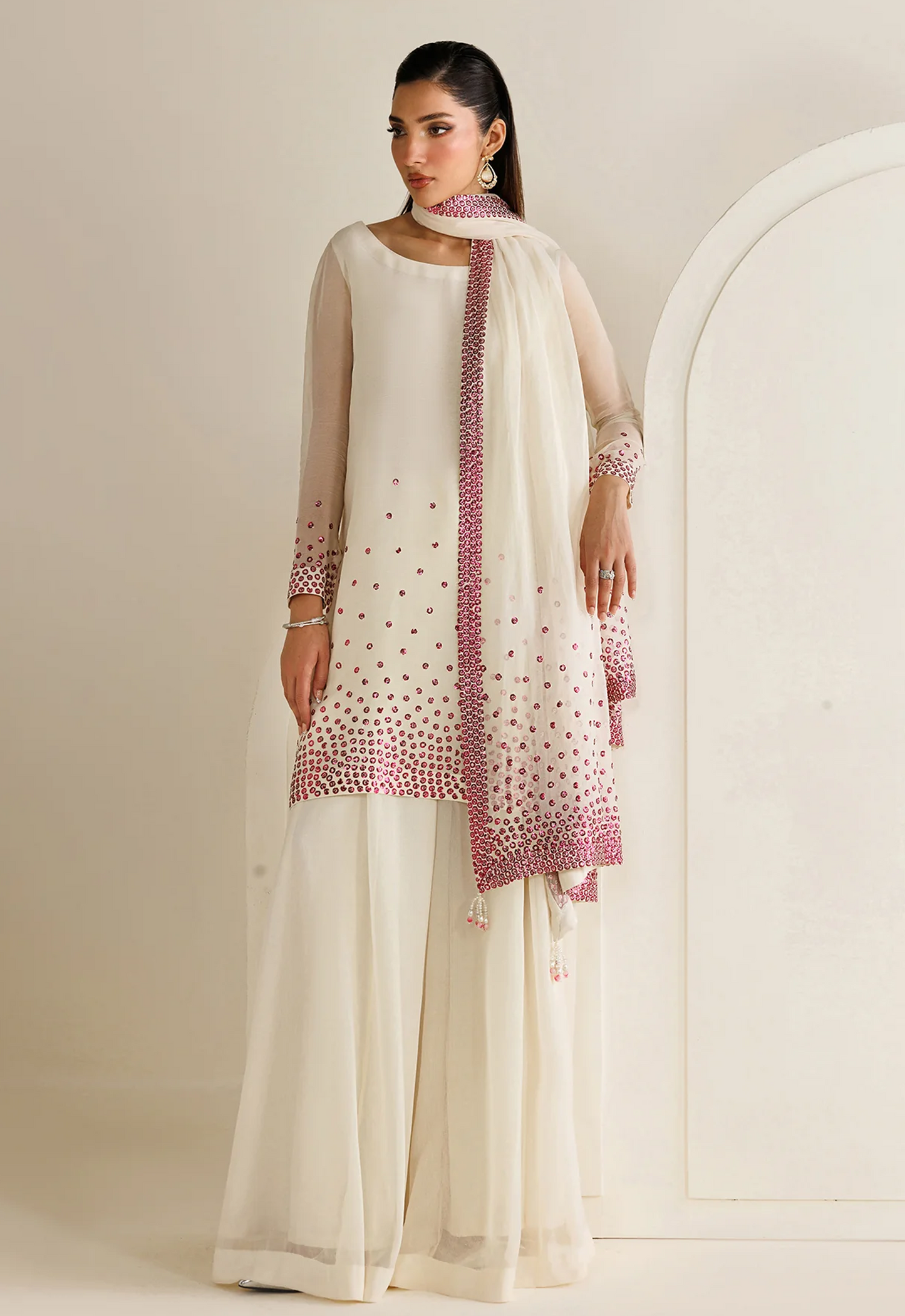 Embroidered Chiffon 3 Piece Unstitched Suit JC-UC-3134 - Party Wear