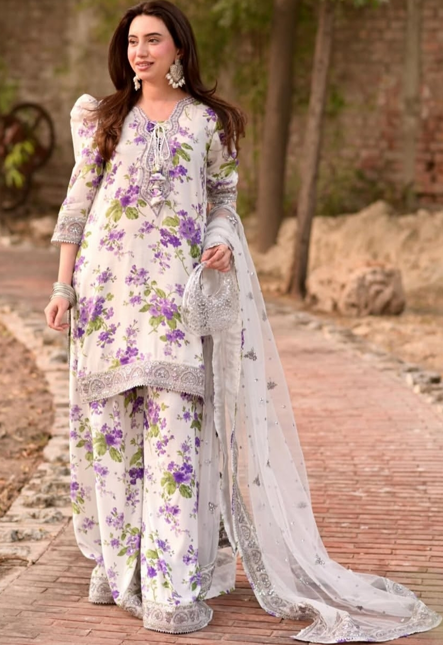 Embroidered Lawn 3 Piece Unstitched Suit ACL-EID-01-A - Summer Collection