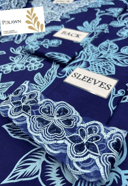 Embroidered Lawn 3 Piece Unstitched Suit NC-NP-465-B - Summer Collection