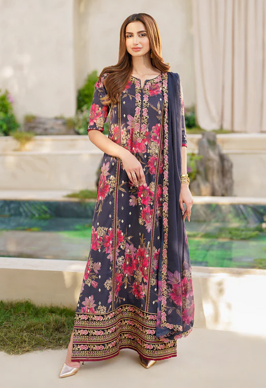 Embroidered Lawn 3 Piece Unstitched Suit IL-WM-SFL-12 - Summer Collection