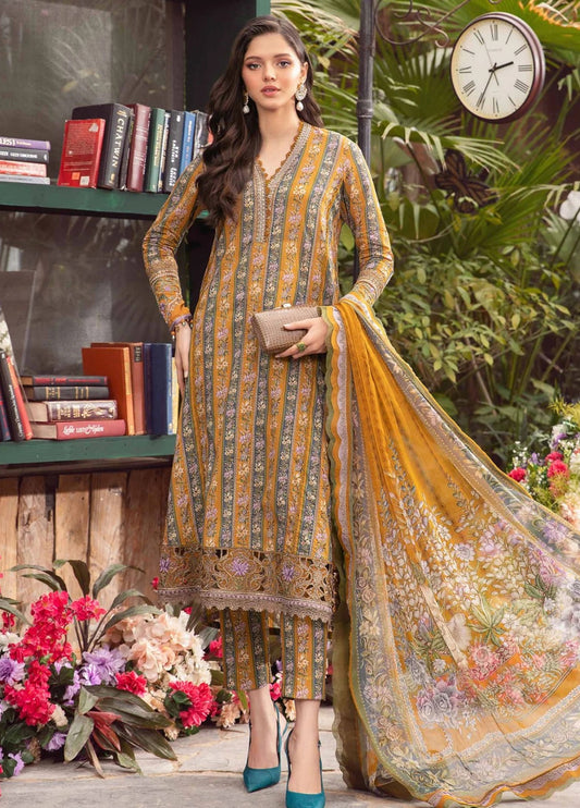 Embroidered Lawn 3 Piece Unstitched Suit MBL-MPT-2107-A-24 - Summer Collection