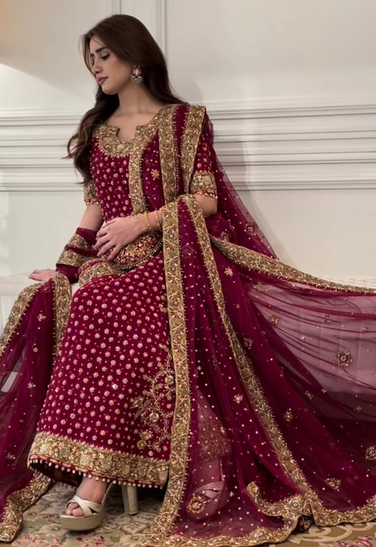 Embroidered Chiffon 3 Piece Unstitched Suit HSC-HU-HR-05 - Summer Collection