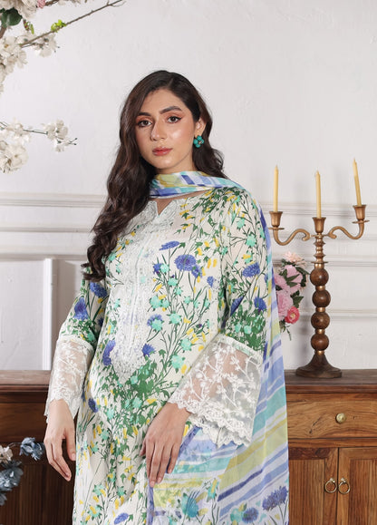 Heer By Polawn Embroidered Stitched 3 Piece Lawn Suit PD-24-105-Ready to Wear