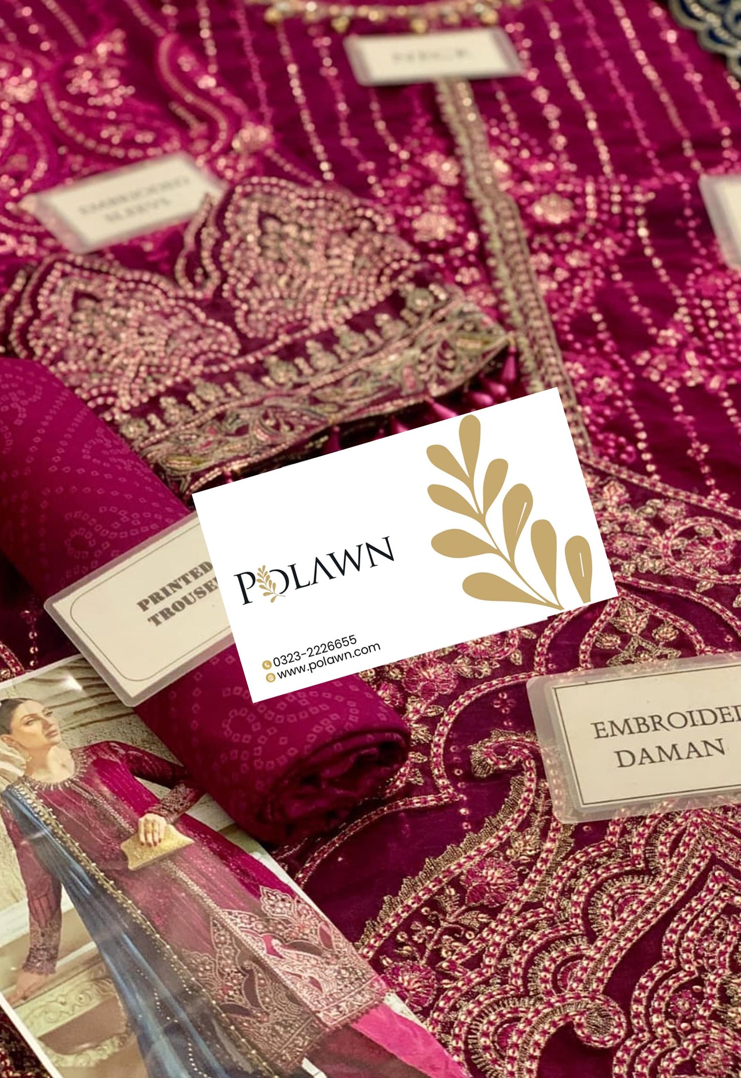 Embroidered Unstitched 3 Piece Silk Suit KO-RUBY - Party Wear