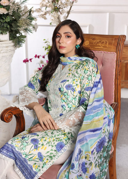 Heer By Polawn Embroidered Stitched 3 Piece Lawn Suit PD-24-105-Ready to Wear