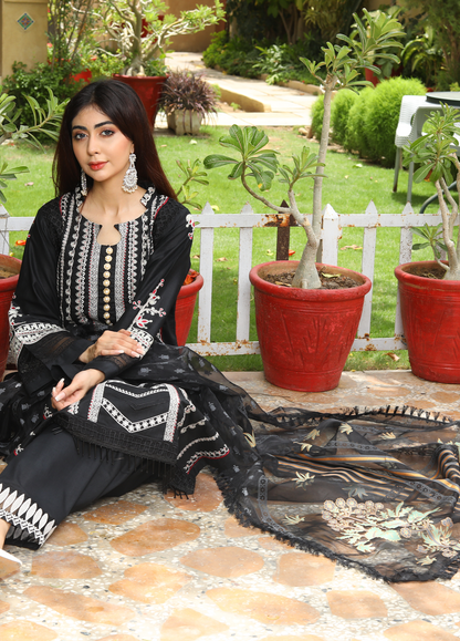 Embroidered Stitched 3 Piece Lawn Suit Design 602 Ready to Wear