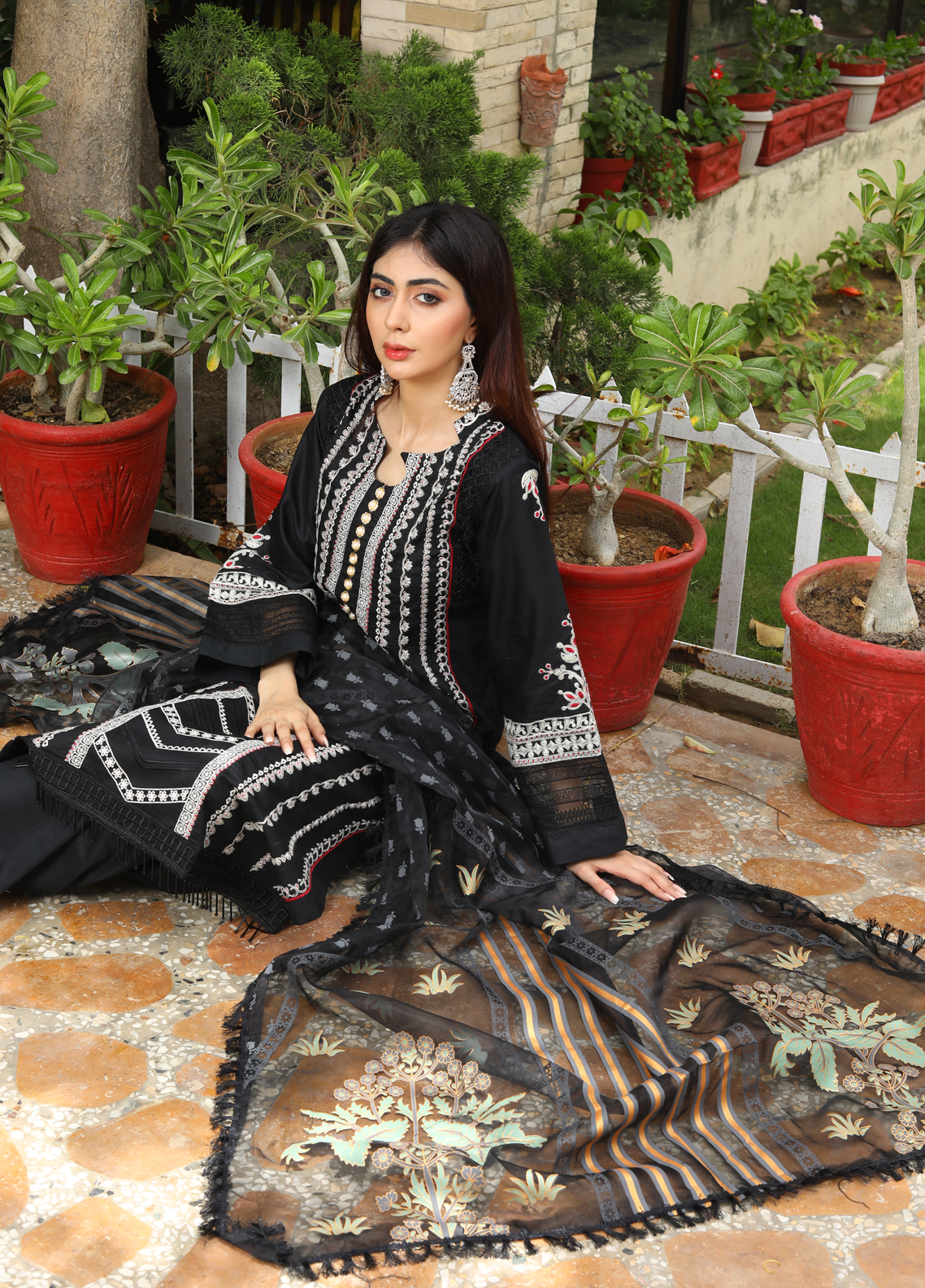 Embroidered Stitched 3 Piece Lawn Suit Design 602 Ready to Wear