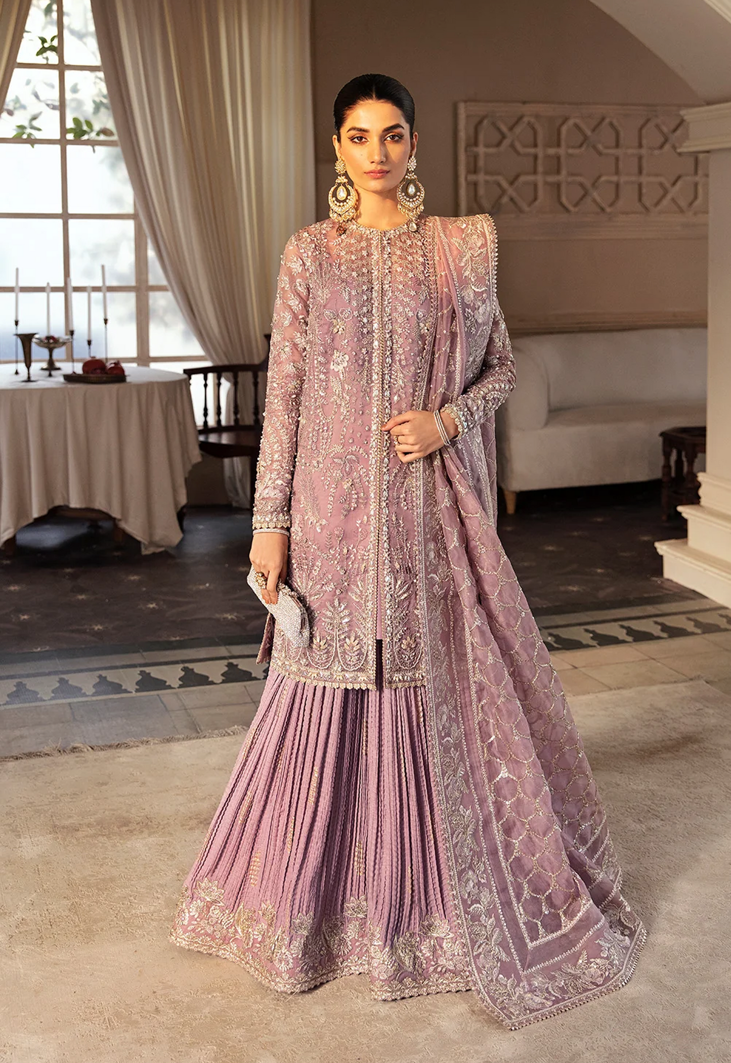 Embroidered Organza 3 Piece Unstitched Suit SC-HU-SEHR - Party Wear