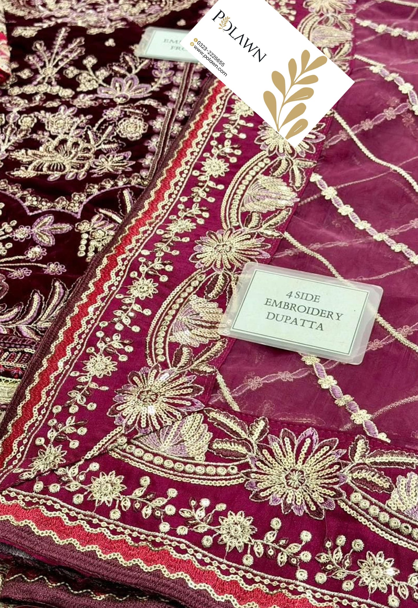 Embroidered Unstitched 3 Piece Velvet Suit ACV-VT-13 - Party Wear