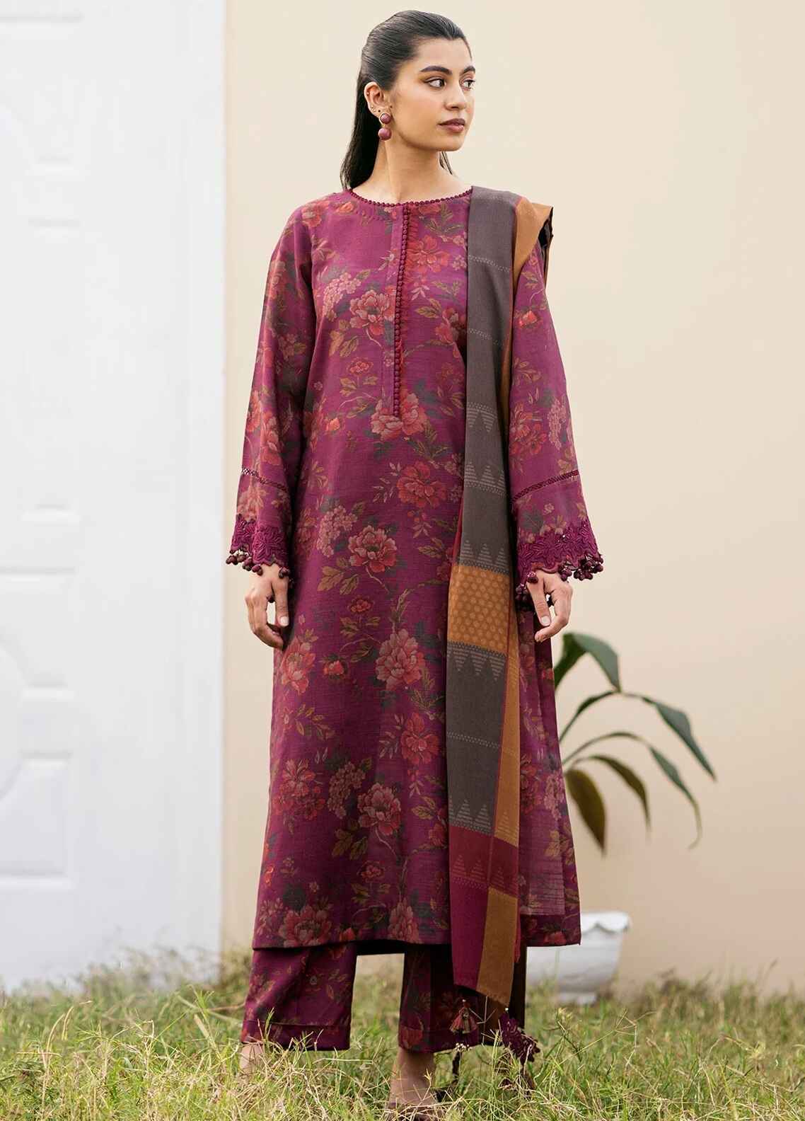 Printed Silk 3 Piece Unstitched Suit PL-CHAMEUSE-107-24 - Party Wear