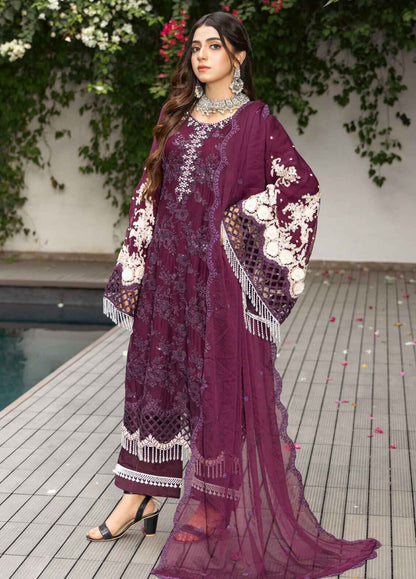 Mehru By Polawn Embroidered Stitched 3 Piece Chiffon Suit PD-24-802-Ready to Wear