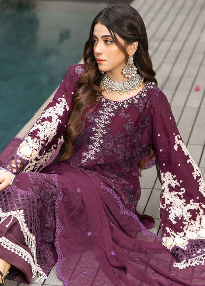 Mehru By Polawn Embroidered Stitched 3 Piece Chiffon Suit PD-24-802-Ready to Wear