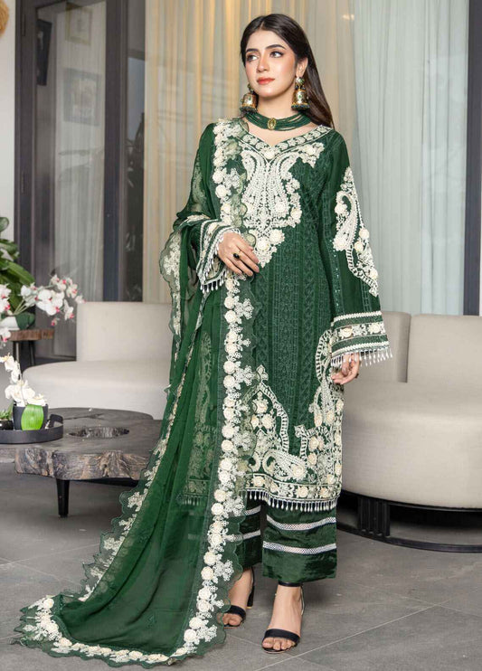 Mehru By Polawn Embroidered Stitched 3 Piece Chiffon Suit PD-24-805-Ready to Wear