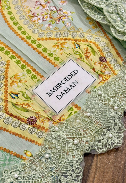 Embroidered Lawn 3 Piece Unstitched Suit MBL-MPT-2908-B-26 - Summer Collection
