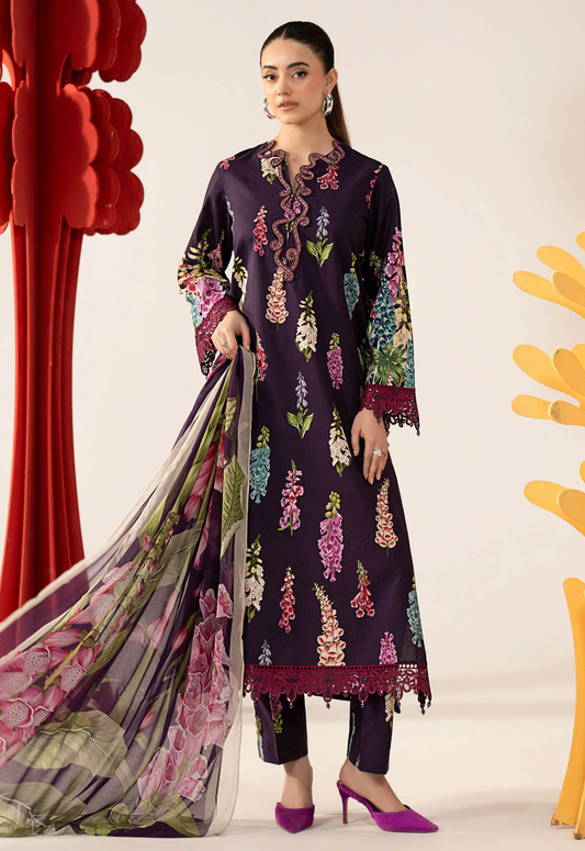 Embroidered Lawn 3 Piece Unstitched Suit MBL-MPT-3005-A-26 - Summer Collection