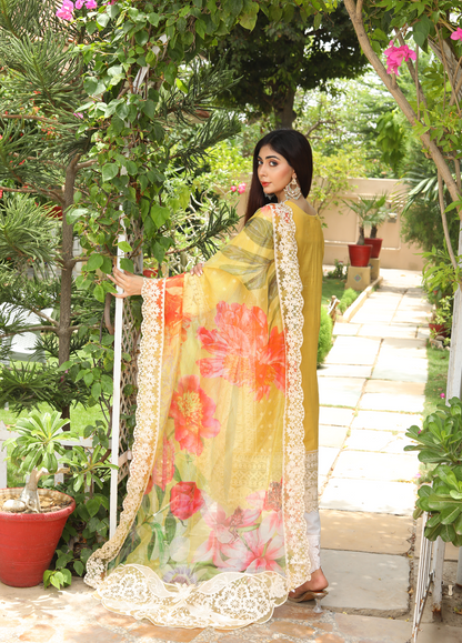 Embroidered Stitched 3 Piece Lawn Suit Design 603 Ready to Wear