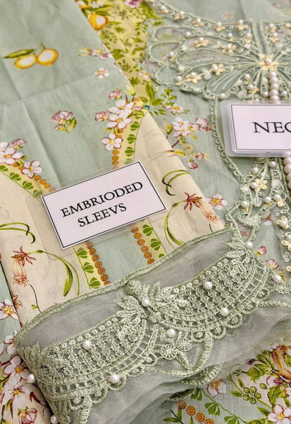 Embroidered Lawn 3 Piece Unstitched Suit MBL-MPT-2908-B-26 - Summer Collection