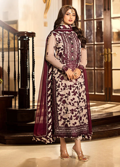 Embroidered Chiffon 3 Piece Unstitched Suit AJJMC-D11-23-Party Wear