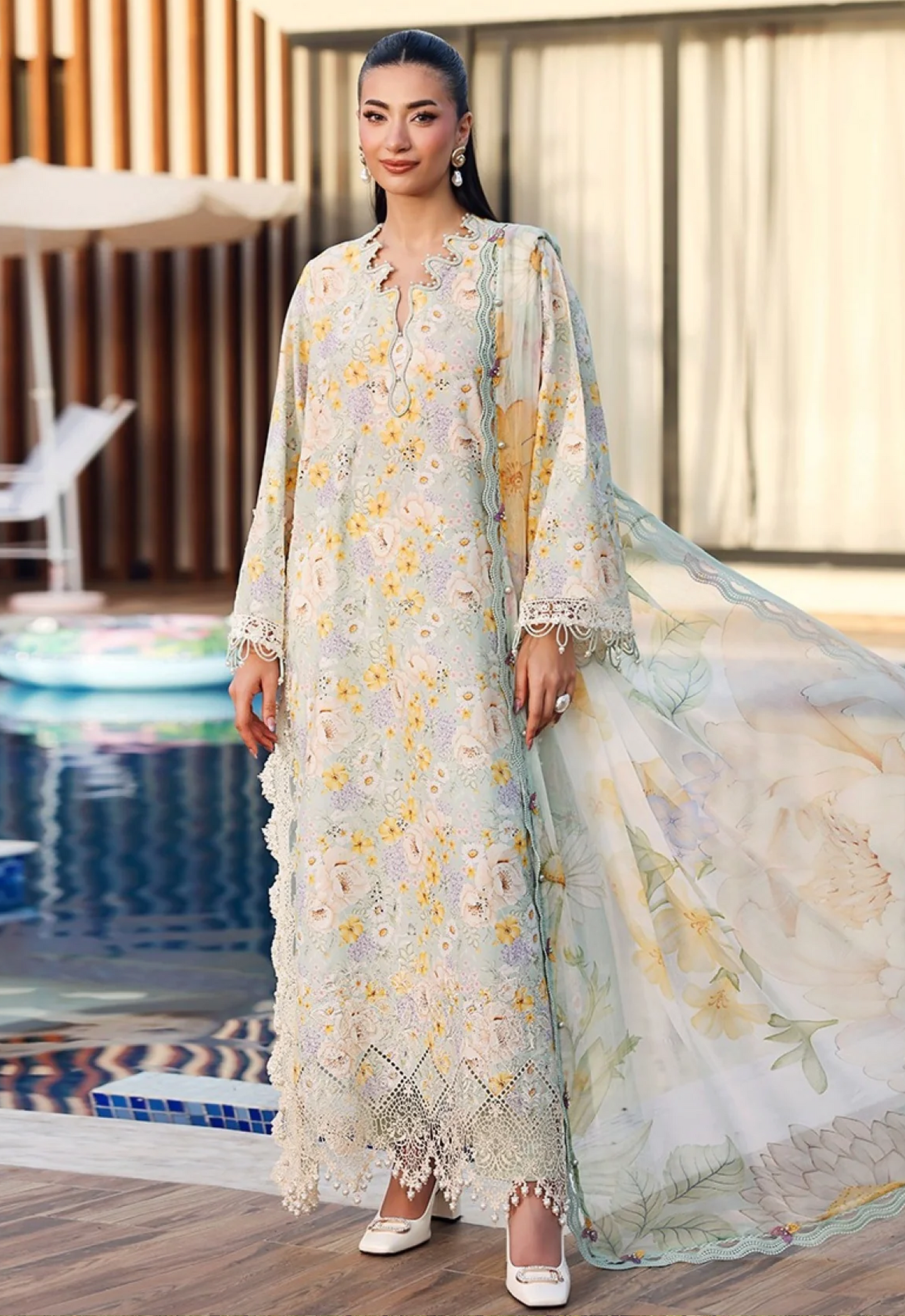 Embroidered Lawn 3 Piece Unstitched Suit MBL-MPT-3007-A-26 - Summer Collection
