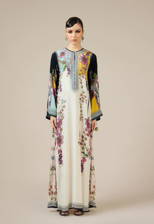 Embroidered Kaftaan Charmeuse Silk 2 Piece Unstitched Suit MFYG-SYMPHONY - Party Wear