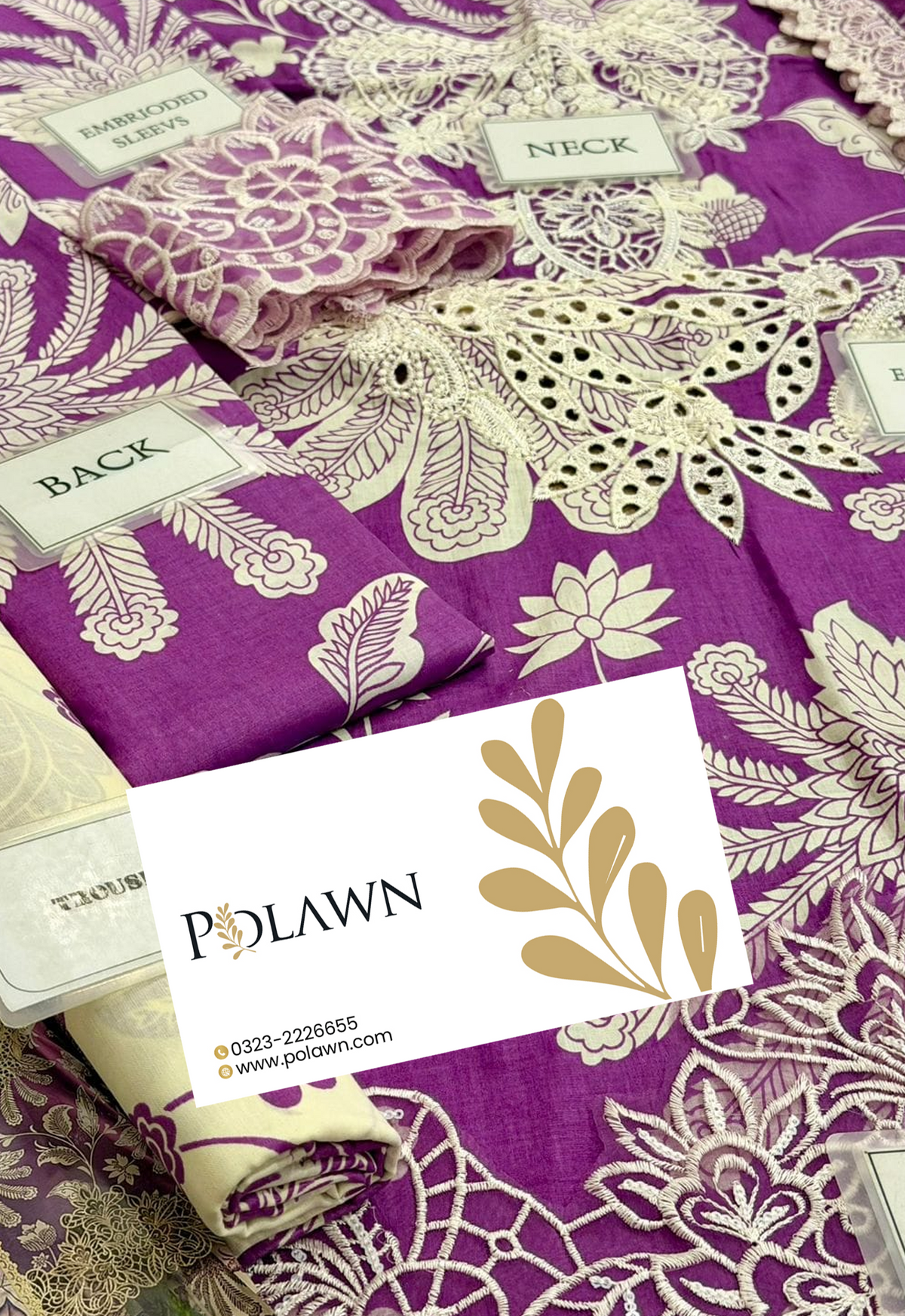 Embroidered Lawn 3 Piece Unstitched Suit ML-K-10 - Summer Collection