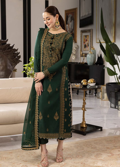 Embroidered Chiffon 3 Piece Unstitched Suit AJRNC-D18- 23-Party Wear