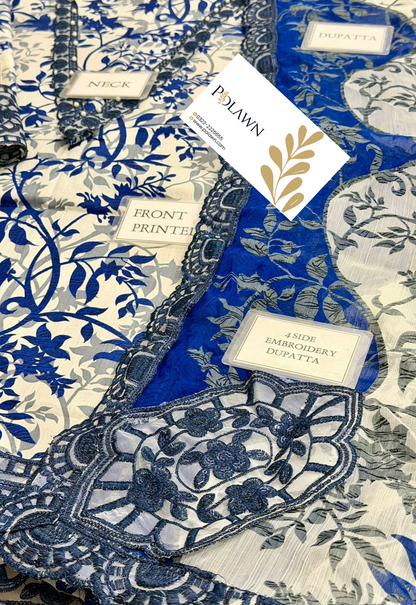 Embroidered Lawn 3 Piece Unstitched Suit RL-CHR9260-A - Summer Collection