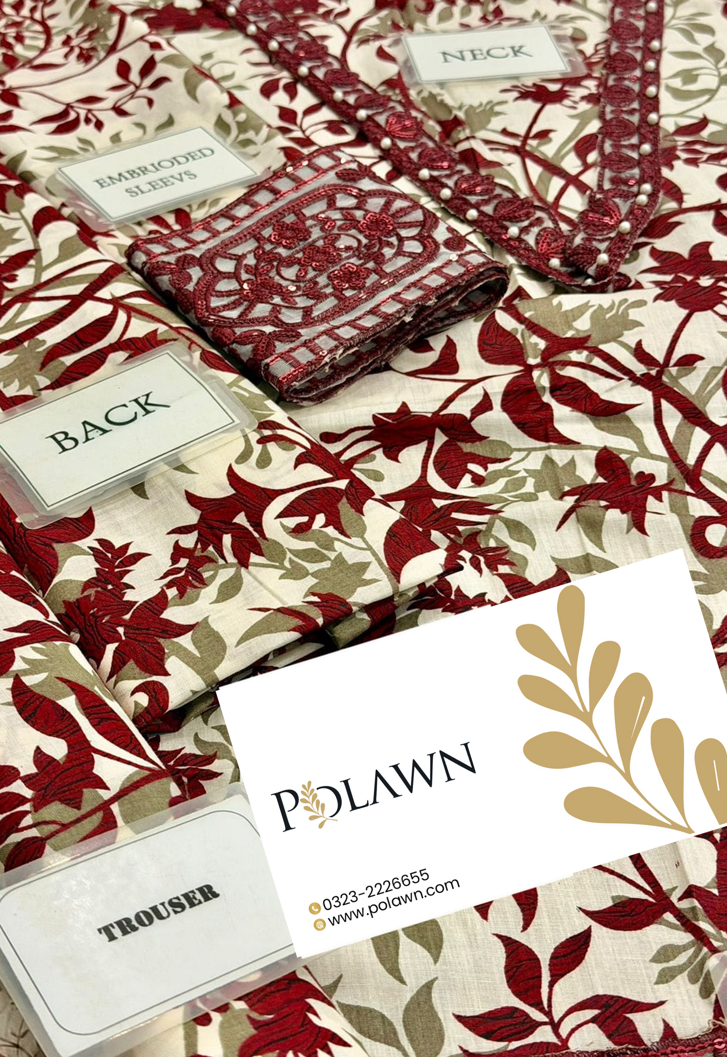 Embroidered Lawn 3 Piece Unstitched Suit RL-CHR9260-B - Summer Collection