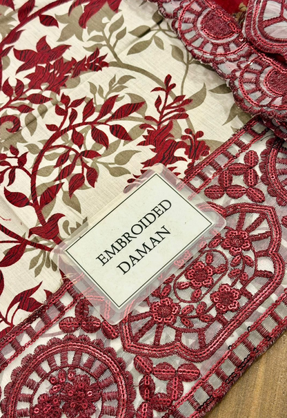 Embroidered Lawn 3 Piece Unstitched Suit RL-CHR9260-B - Summer Collection