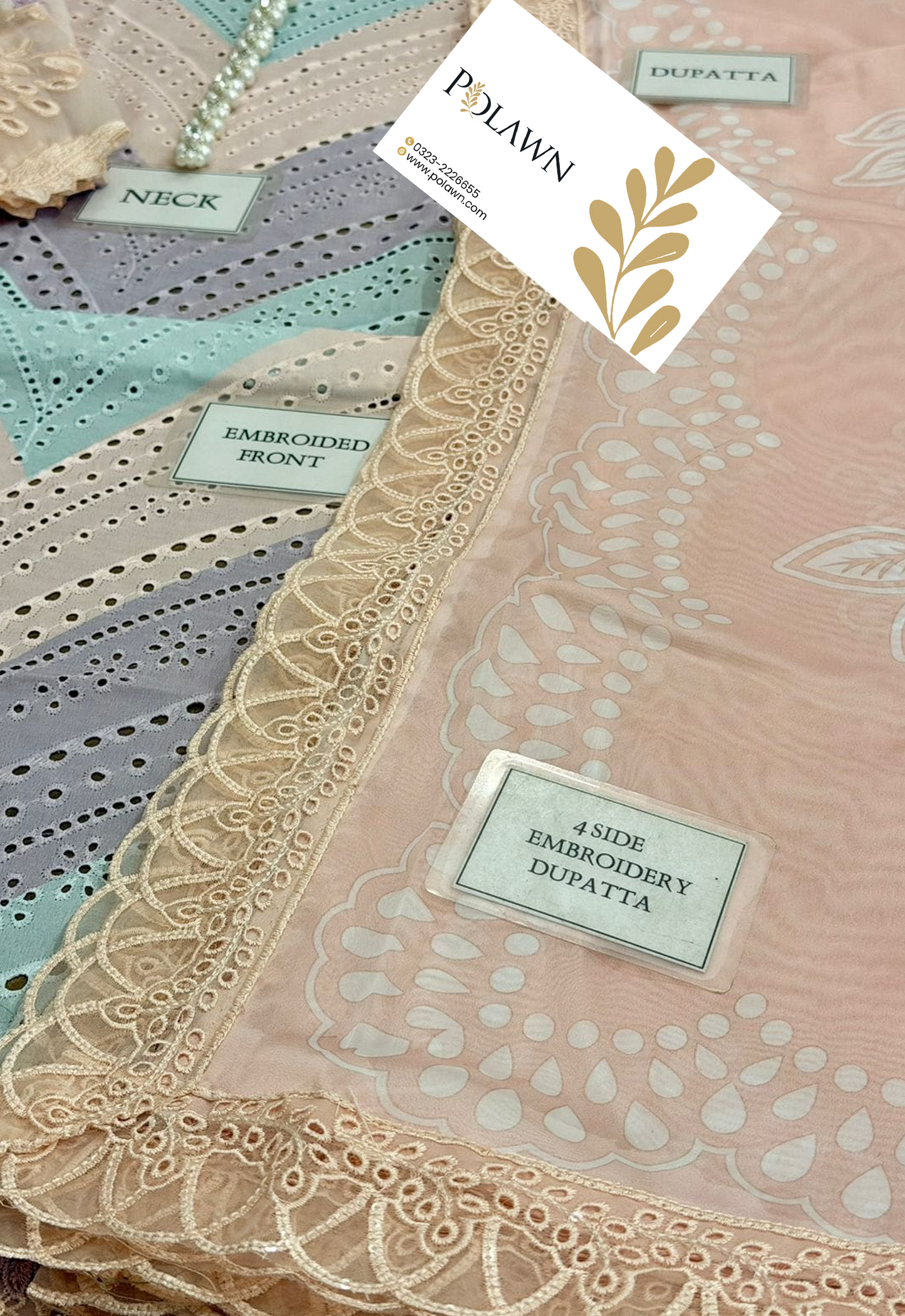 Embroidered Lawn 3 Piece Unstitched Suit MBL-D-2612-B-26 - Summer Collection